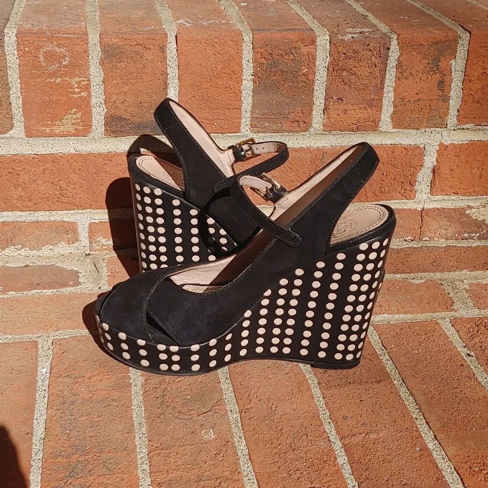 Tory Burch Ollie Platform Wedge Sandal Size 6 5 (2867)